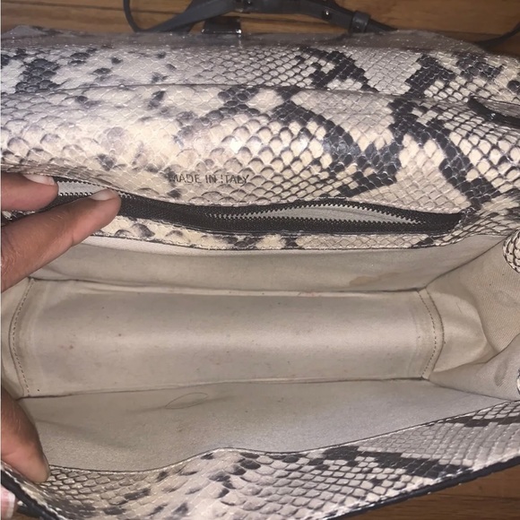 ZADIG AND VOLTAIRE HANDBAG OPTIMISTE REPTILE BEIGE - Picture 4 of 6